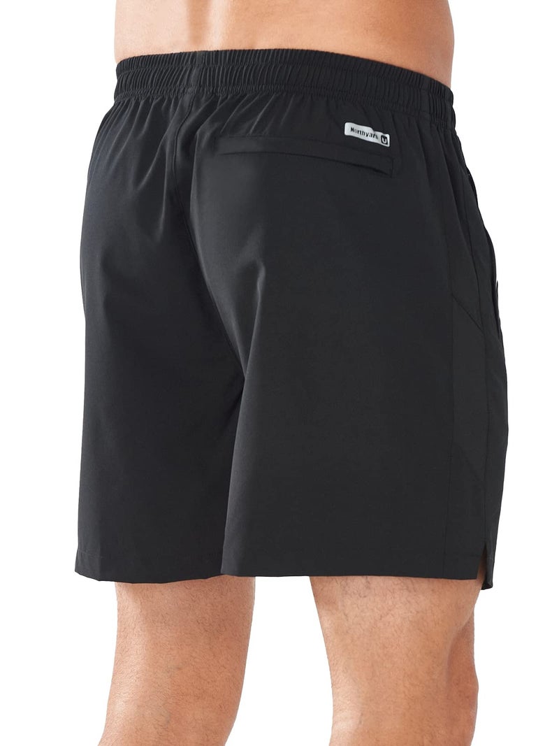 NORTHYARD Men's Running Athletic Shorts 5"/ 7"/ 9" Workout Gym Short Tennis Quick Dry Active Sport Hiking Basketball-5'' Black-L - Image 3