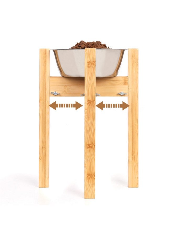 HTB Elevated Dog Bowl Stand,Adjustable Dog Food Stand for 8”-11” Bowls,Single Dog Bowl Holder 14” Tall for Large Dogs - Image 1