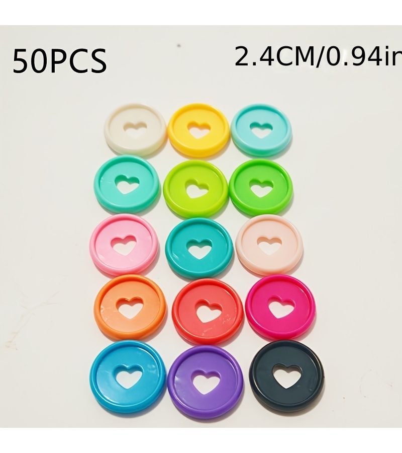 Blue 0.94inch Heart Shaped Binder Rings 50 Pack for T Hole Binders - Image 5