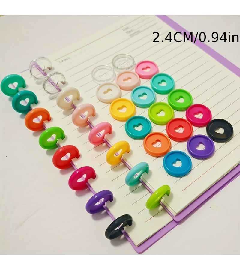 Blue 0.94inch Heart Shaped Binder Rings 50 Pack for T Hole Binders - Image 3
