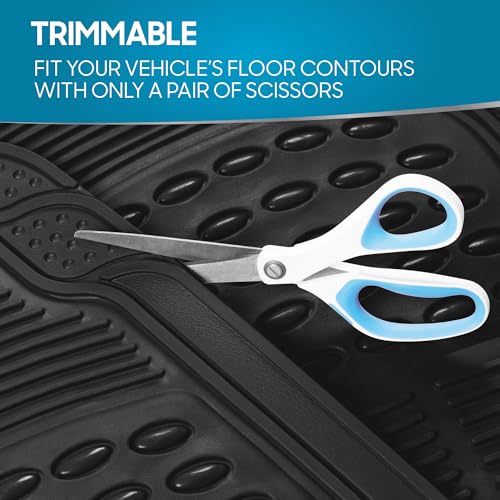 BDK Floor Mats, 4-Piece All-Weather Car Mat with Universal Fit Design, Durable Rubber Car Floor Mats with Capture Ridges, Waterproof for Cars Trucks SUV (Black) - Image 5