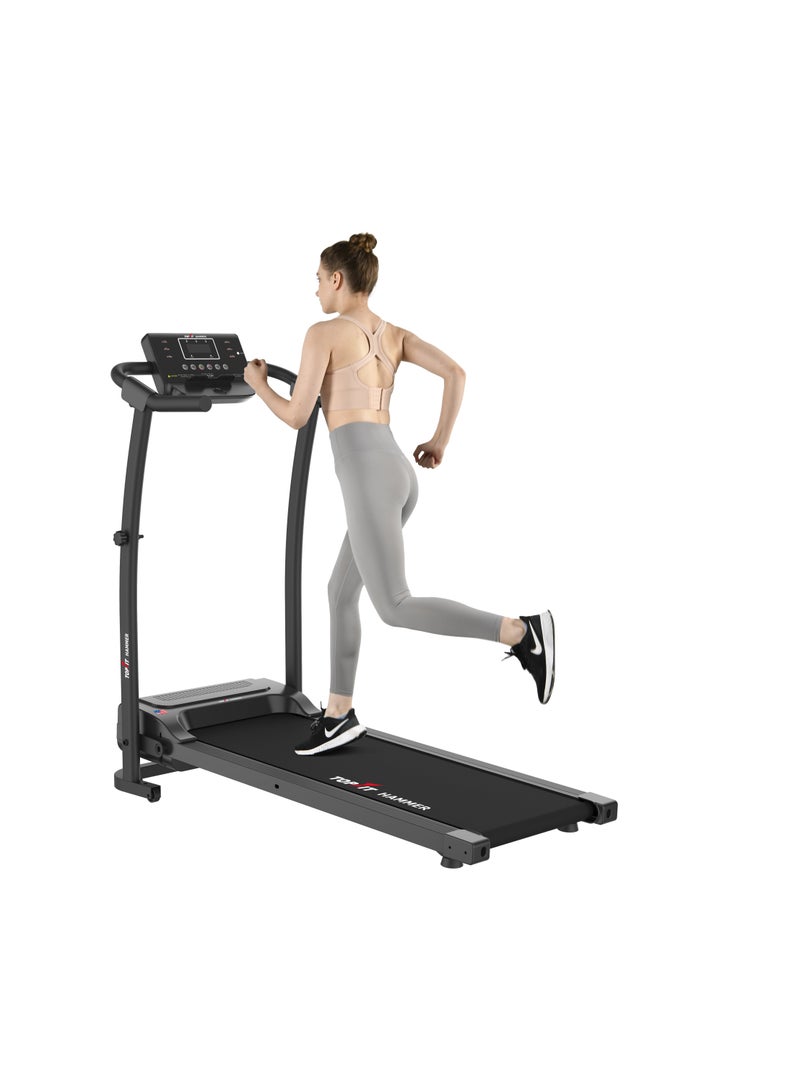 جهاز مشي قابل للطي هامر MT-111 بمحرك 2 حصان سهل التخزين لتمارين اللياقة البدنية من توب فيت التركيب يمكنك تركيبه بنفسك أسود - Image 1