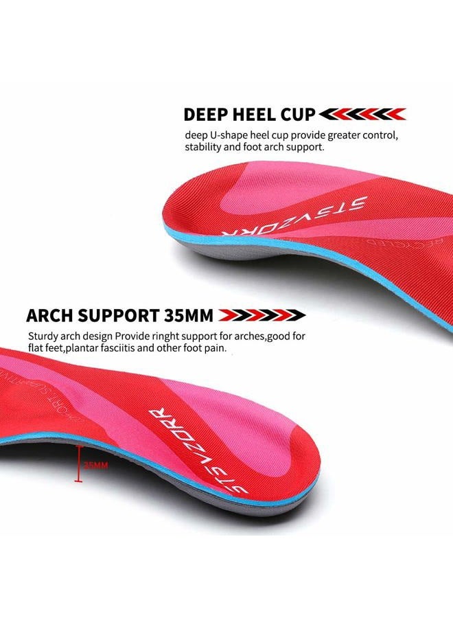 STSVZORR Plantar Fasciitis Relief Metatarsal Pain Arch Support Inserts Flat Foot Orthotic Insoles Sports Running Hiking Shock Absorb Men Women Long Time Standing, Size 11 - Image 3