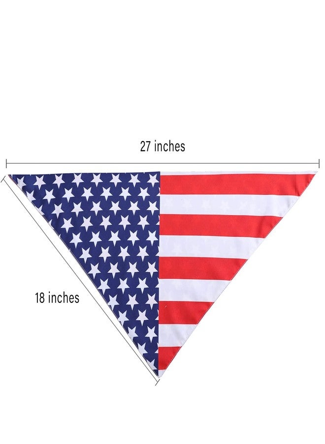 AUOCATTAIL 4th of July Dog Bandana Independence Day Festival Patriotic Dog Bandana Adjustable Soft Pet Triangle Scarf with Painting US Flag Elements Patterns for Small Medium-Large Dogs Cats - Image 4