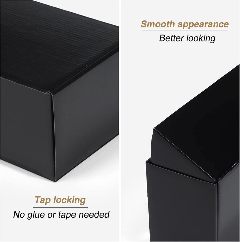SWIUKPHE 8x5.5x1.6 Inch Shipping Boxes for Mailing Boxes, 20 Pack Cardboard Boxes, Corrugated Packaging Boxes (Black) - Image 5