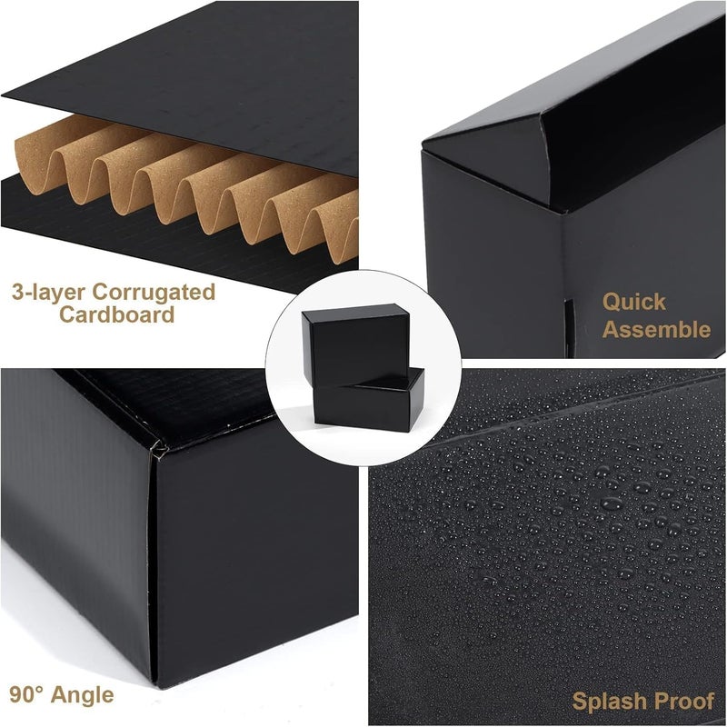 SWIUKPHE 8x5.5x1.6 Inch Shipping Boxes for Mailing Boxes, 20 Pack Cardboard Boxes, Corrugated Packaging Boxes (Black) - Image 4