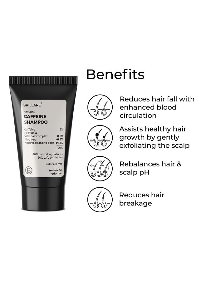 BRILLARE Mini Caffeine Shampoo For Reducing Hair Loss And Breakage (12 ML) - Image 5