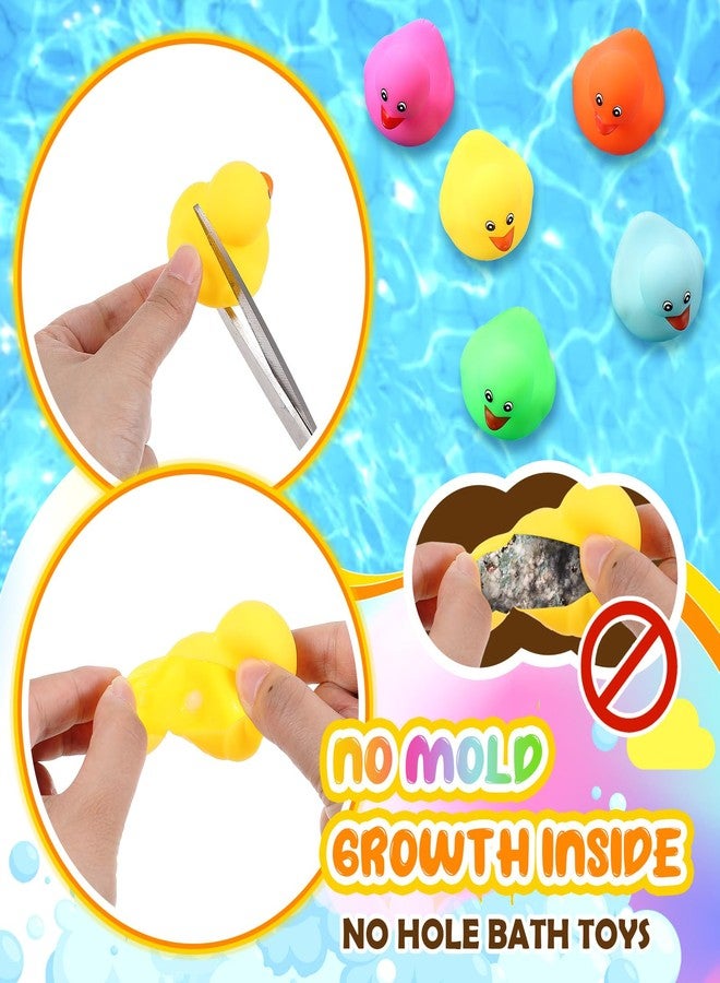 مجموعة MiniInflat من 50 قطعة من البط المطاطي متعدد الألوان المقاوم للماء بدون ثقوب، مقاس 2.2 بوصة، مع سدادة محكمة الإغلاق، مثالية لتزيين أحواض الاستحمام، وحفلات أعياد الميلاد، وحفلات السباحة. هدية رائعة لحمامات السباحة. - Image 3