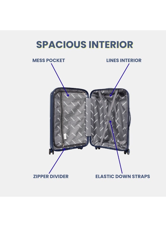 السياحية البريطانية حقيبة سفر بريتش توريستر ذات الجوانب الصلبة مقاس 28 بوصة - أزرق داكن - Image 5