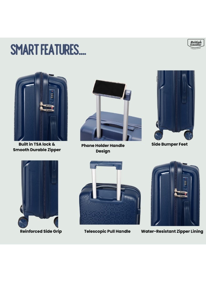 السياحية البريطانية حقيبة سفر بريتش توريستر ذات الجوانب الصلبة مقاس 28 بوصة - أزرق داكن - Image 4