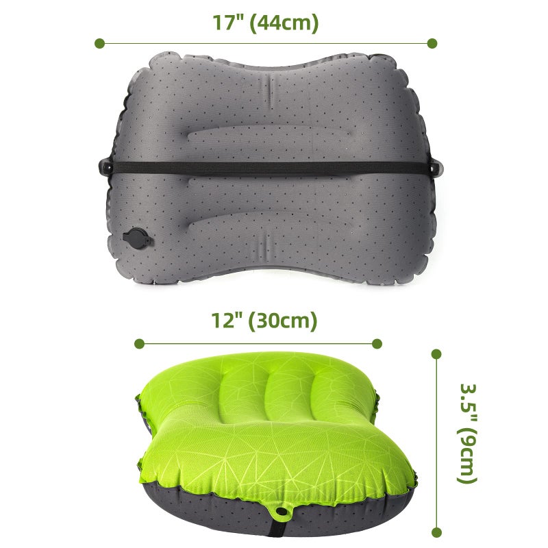Crisonky Camping Pillow - Inflatable Pillow - Travel Pillows for Backpacking u0026 Airplane, Lumbar Support 2.0 Blow Up Pillow, Ultralight Compressible, Comfortable, Ergonomic Pillows - Image 3