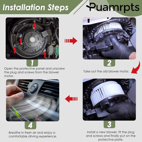 PUAMRPTS Rear AC Heater Blower Motor Compatible with Buick, Cadillac, Chevy Vehicles - Enclave 2008-2012 | Escalade 2007-2012 | Tahoe 2007-2012, Traverse 2009-2012 - Replace# 76976 - Image 5