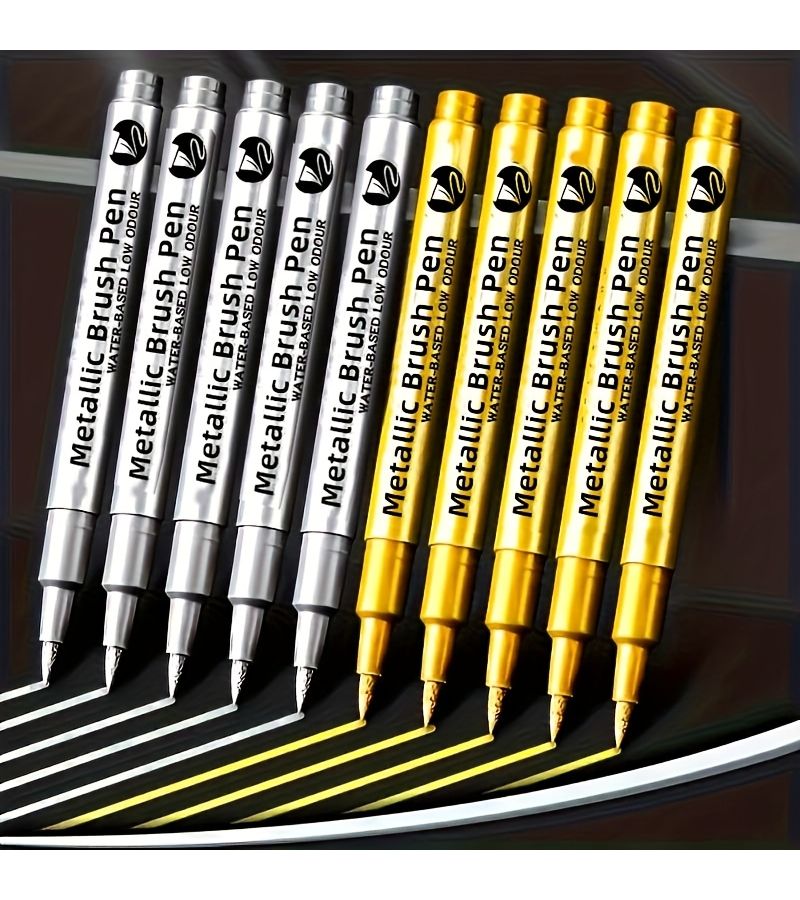 Golden Silvery Marker Pen For Graffiti Painting Stone Crafting DIY Art Supplies On Glass Ceramic Metal Wood - Image 3