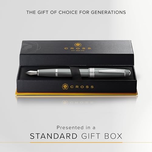 Cross Bailey Light Polished Gray Fountain Pen – Refillable, Medium Nib, Black Ink, Presented in Everyday Gift Box - Image 5