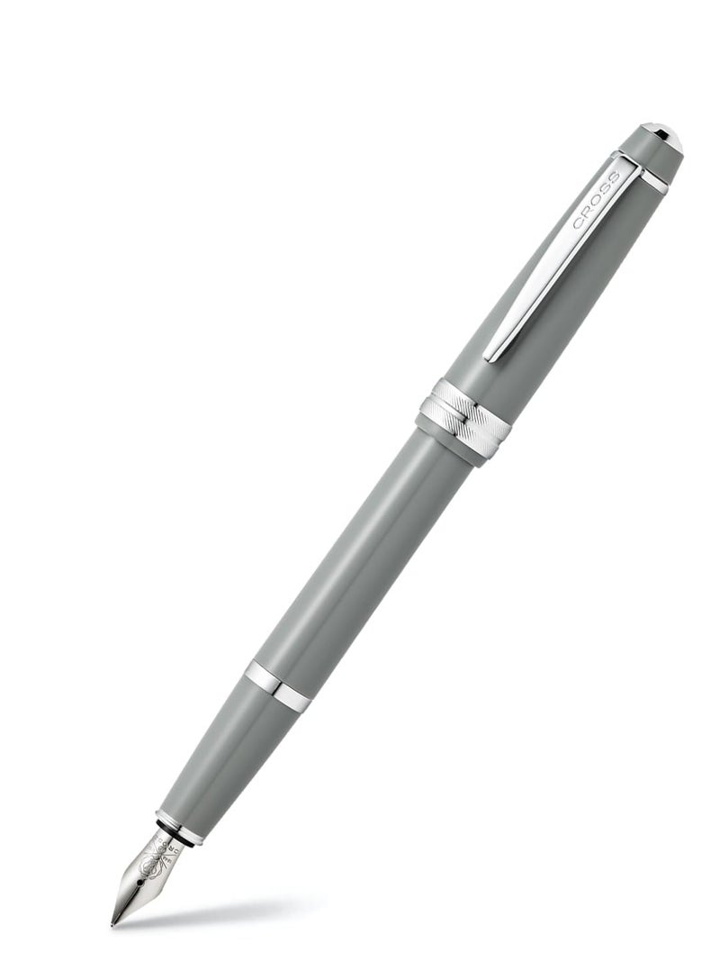 Cross Bailey Light Polished Gray Fountain Pen – Refillable, Medium Nib, Black Ink, Presented in Everyday Gift Box - Image 4
