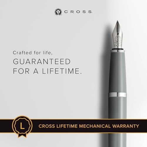 Cross Bailey Light Polished Gray Fountain Pen – Refillable, Medium Nib, Black Ink, Presented in Everyday Gift Box - Image 3