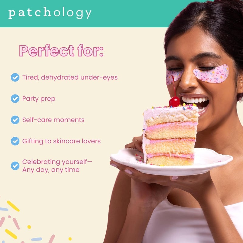 Patchology Eye Want Cake Hydrating & Smoothing Eye Patches â€“ Under Eye Masks for Puffy Eyes, Dark Circles, and Fine Lines â€“ Birthday Cake Inspired Self-Care Essentials, 5-Pack - Image 4