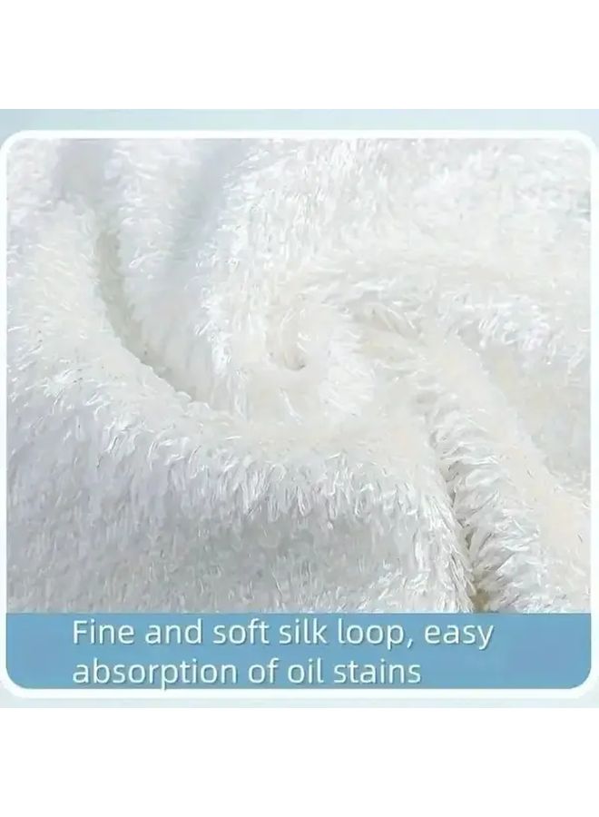 5pcs White Nonstick Scouring Pads Reusable Dishcloths for Kitchen Cleaning - Image 3