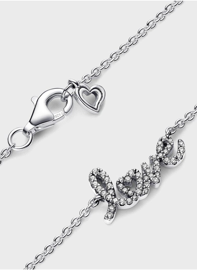 PANDORA Sparkling Handwritten Love Collier Necklace  - Image 3
