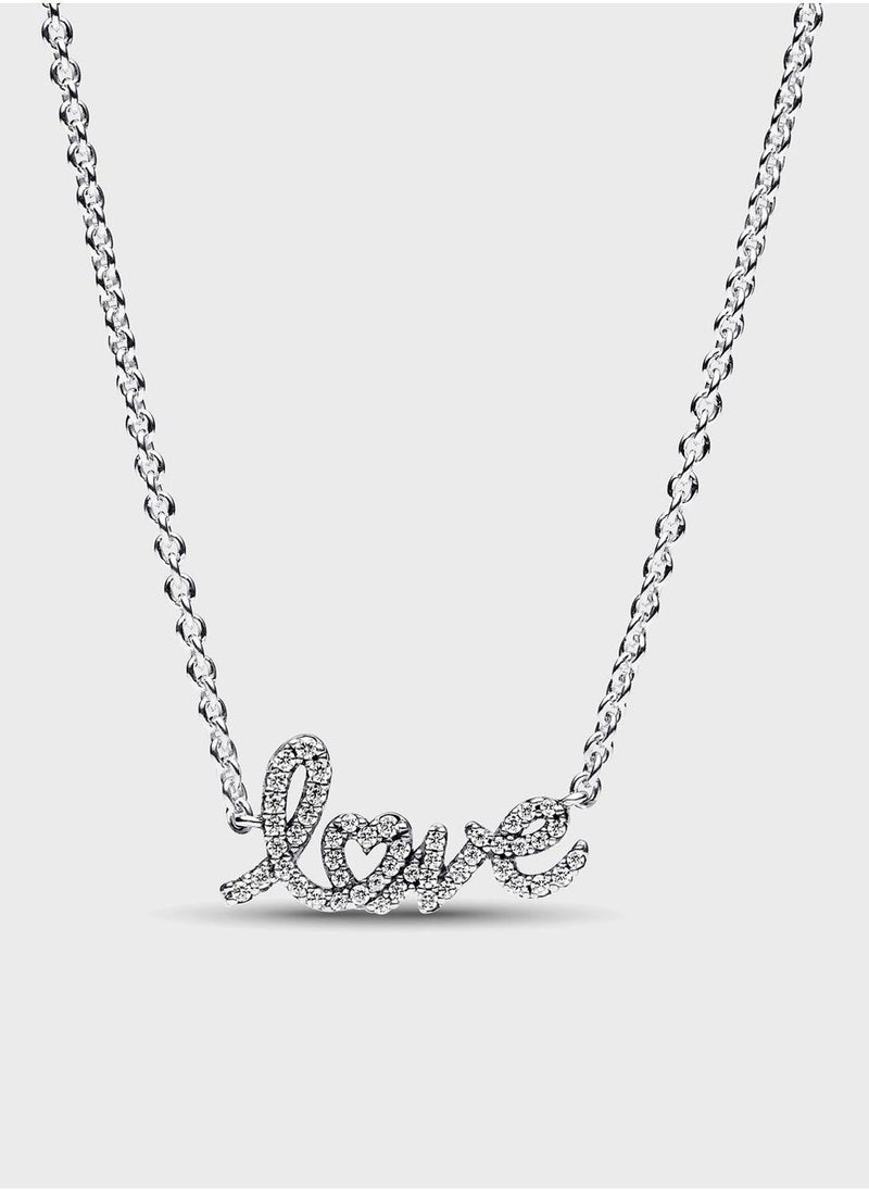 PANDORA Sparkling Handwritten Love Collier Necklace  - Image 1
