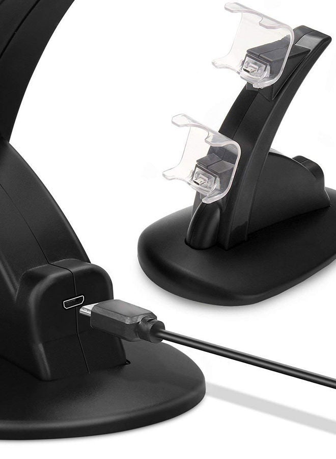 NIBEMINENT Dual Charger With UEB Dock Station Stand For Playstation 4 Black/Clear - Image 5