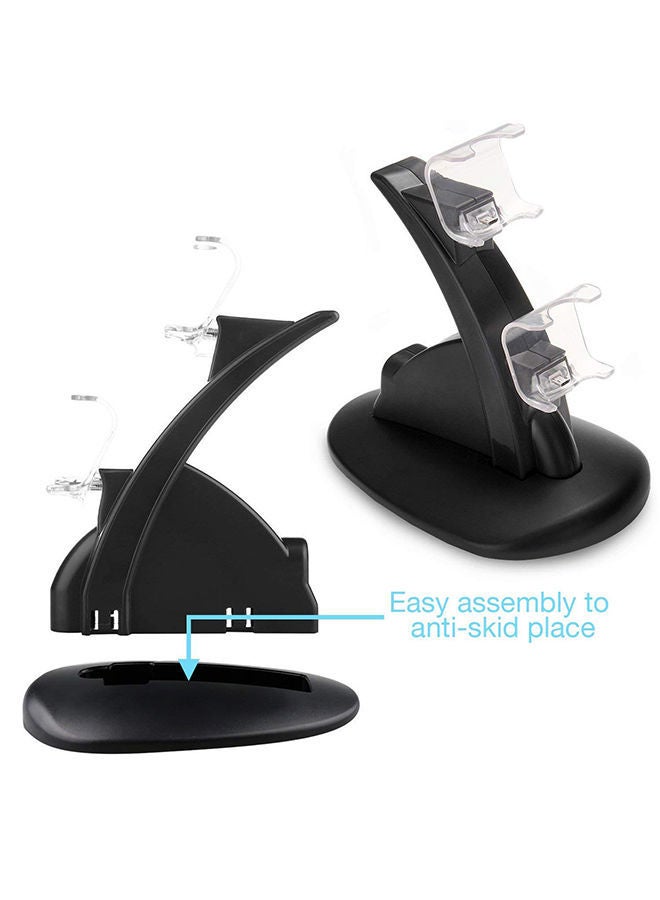 NIBEMINENT Dual Charger With UEB Dock Station Stand For Playstation 4 Black/Clear - Image 2