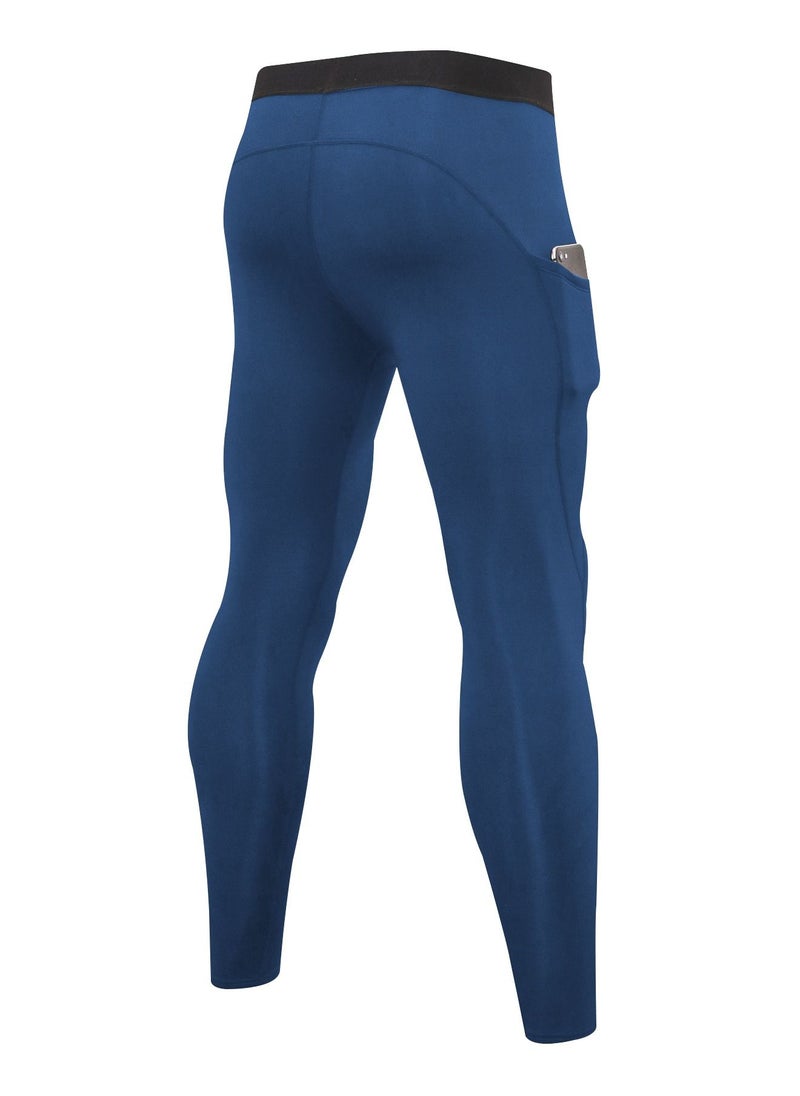 Loquat Men Quick Dry Breathable Elastic Running Trousers Blue Blue Blue  - Image 2