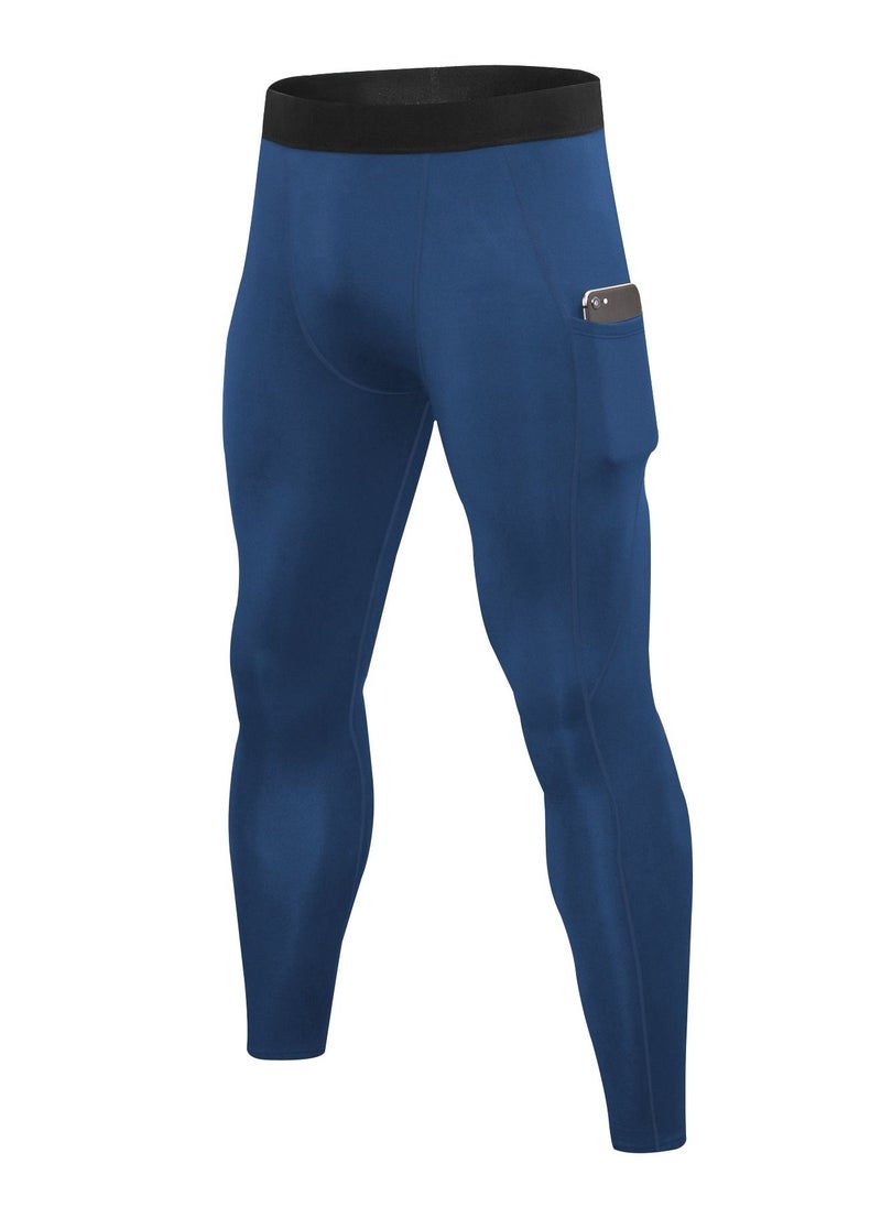 Loquat Men Quick Dry Breathable Elastic Running Trousers Blue Blue Blue  - Image 1