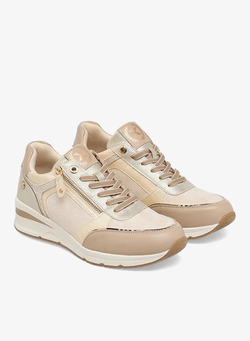 Women Metallic Wedge Heel Ankle Sneakers