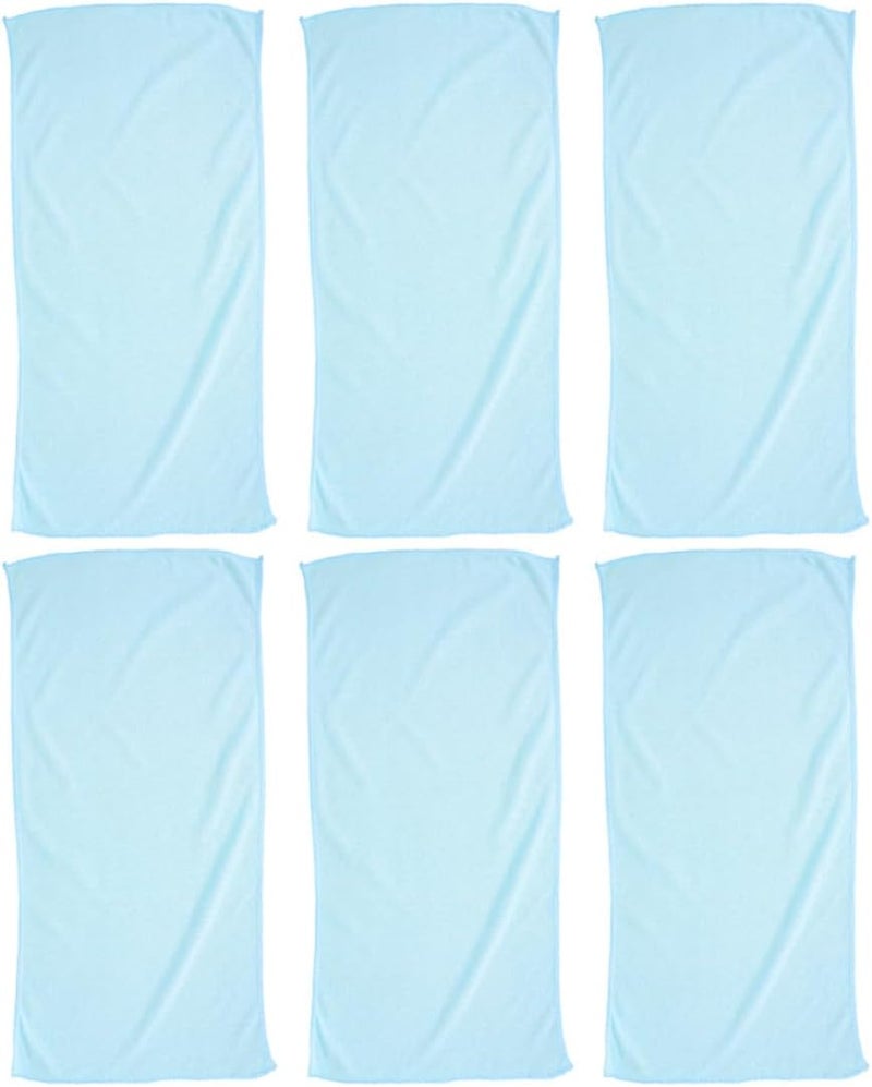6pcs Car Microfiber Rags and Gentle Glass Set for Car Drying, Window Cleaning, and Waxing – Light Blue Small Towels for Automotive Detailing and Maintenance - Image 1