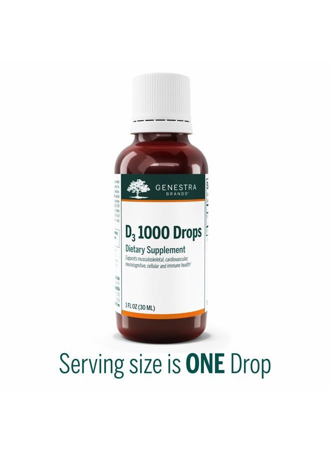 Genestra Brands قطرات D3 1000 | مكمل فيتامين د السائل | 1 أونصة سائلة - Image 3