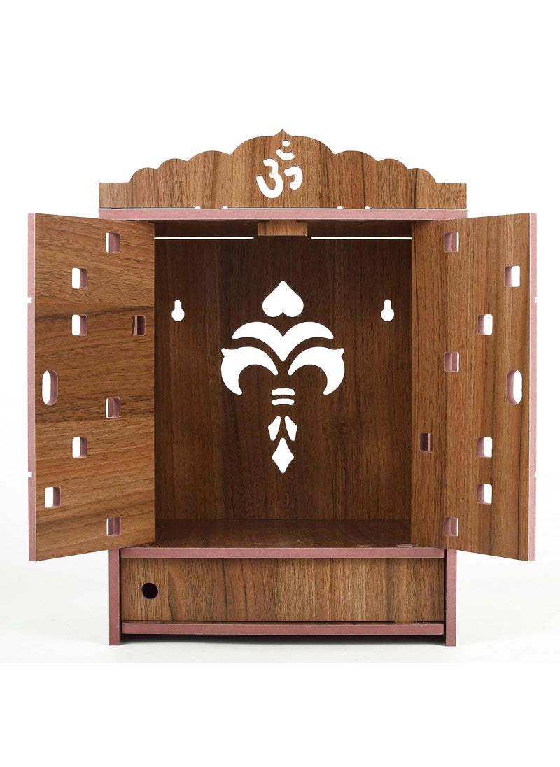 HIOLTY HIOLTY Wooden Door Temple Wooden Temple for Home Wall Hanging Temple Handmade Beautiful Temple Brown  - Image 2