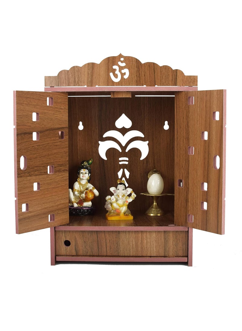 HIOLTY HIOLTY Wooden Door Temple Wooden Temple for Home Wall Hanging Temple Handmade Beautiful Temple Brown  - Image 1