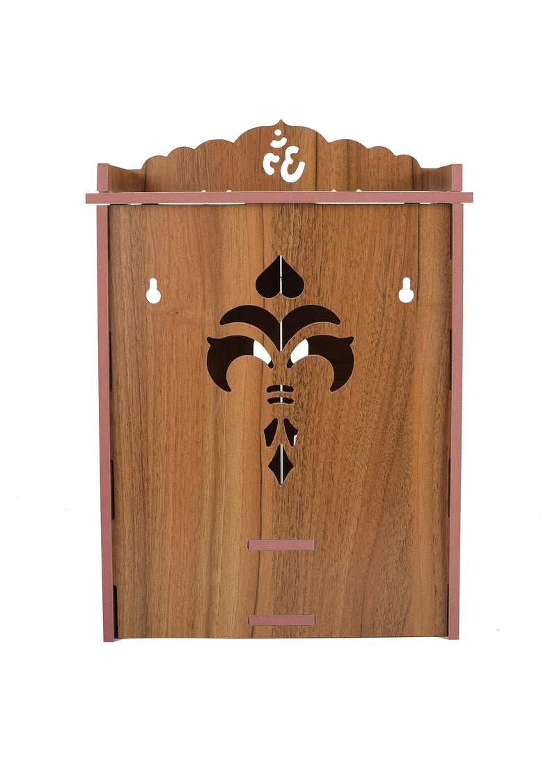 HIOLTY HIOLTY Wooden Door Temple Wooden Temple for Home Wall Hanging Temple Handmade Beautiful Temple Brown  - Image 4