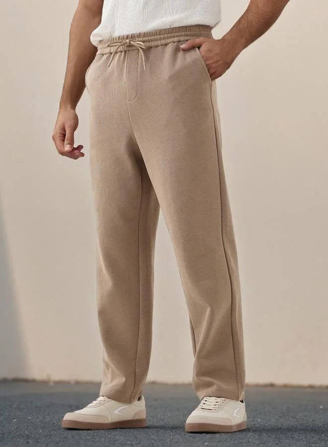 Iconic Iconic Regular Fit Pants with Drawstring Closure and Pockets