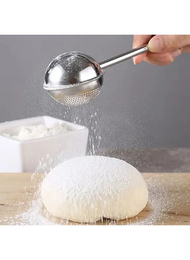 Stainless Steel Powder Sugar Spreader For Baking Coffee Separator Tea Infusion Mesh Filter Manual Flour Sieve Colander Tool 1pc For Loose Leaf And Herbal Tea Sugar Flour Spices Restaurant Food Truck And Bakery - Image 2