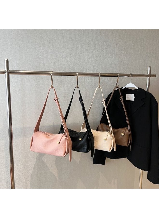 Bag Women's Fashion Export Niche Texture Underarm Bag 2023 Pillow Bag Fashion Shoulder Bag Western Style Women's Bag-Color:Brown