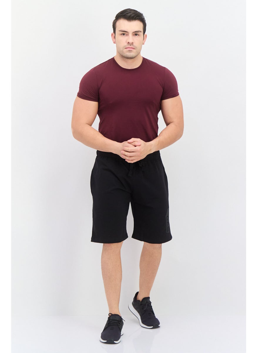 GAS - Men Brand Logo Basic Shorts, Black - Image 1