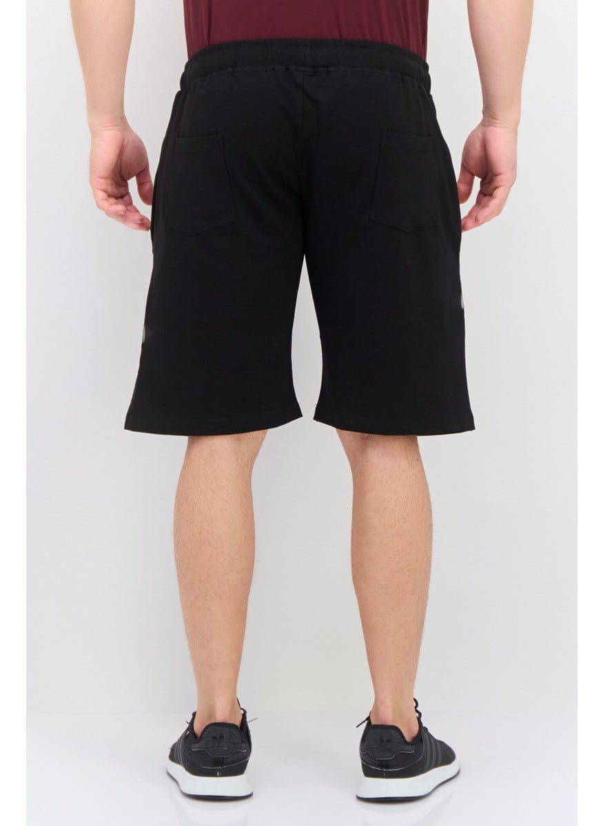 GAS - Men Brand Logo Basic Shorts, Black - Image 1