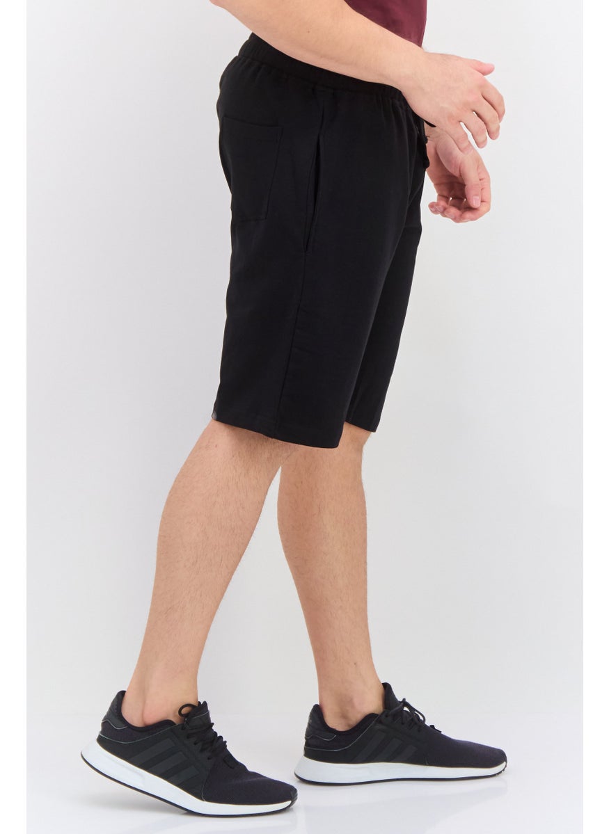GAS - Men Brand Logo Basic Shorts, Black - Image 1