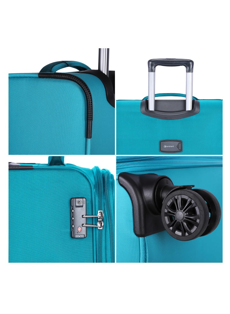 إيمينينت حقيبة سفر ناعمة للجنسين بعجلات دوارة مزدوجة وقفل  أخضر - Image 5