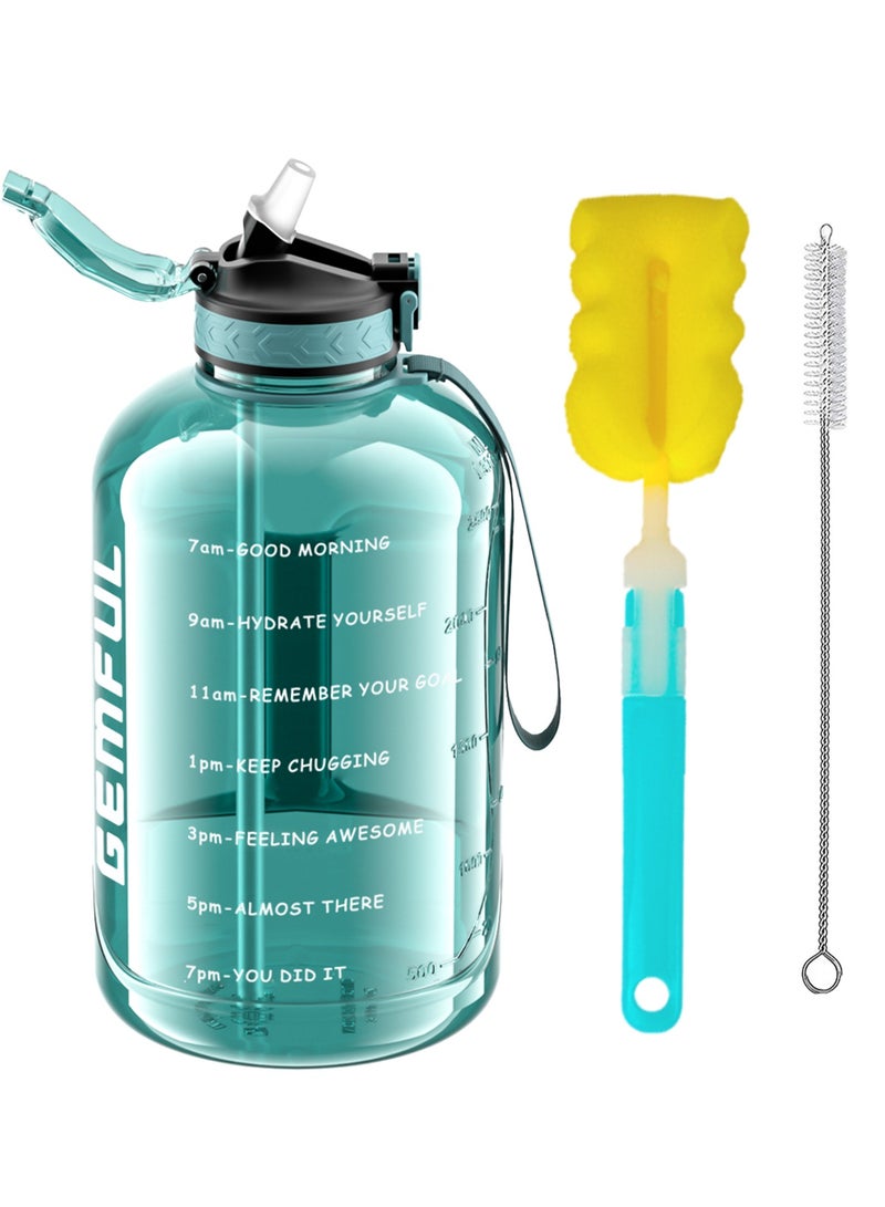 GEMFUL 3l Motivational Water Bottles with Times to Drink BPA Free Gallon Water Jug for Sports Gym - Image 1
