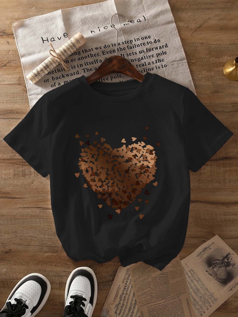 Independent Station Women'S Tops Round Neck Cartoon Printed Short-Sleeved T-Shirt-M - Image 1