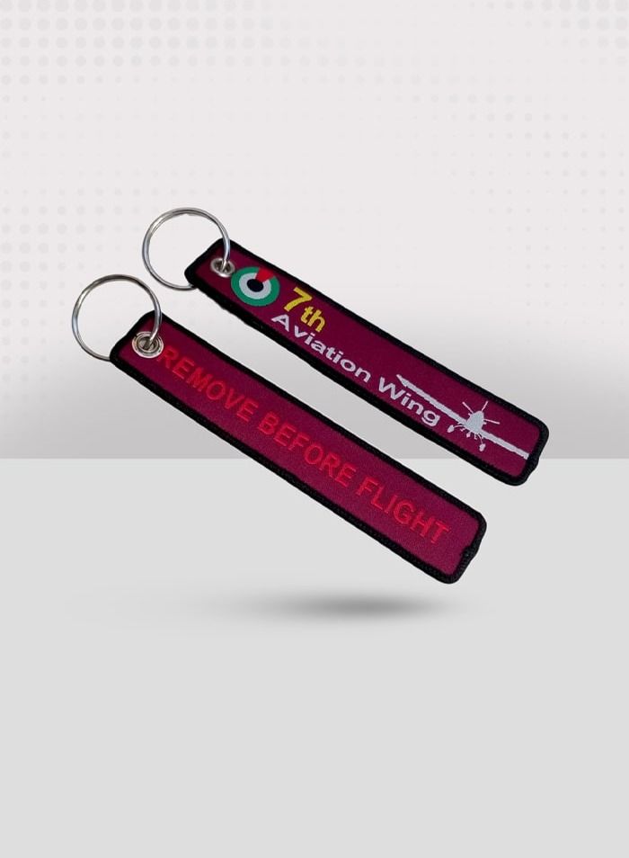 7th Aviation Wing Fabric Keychain