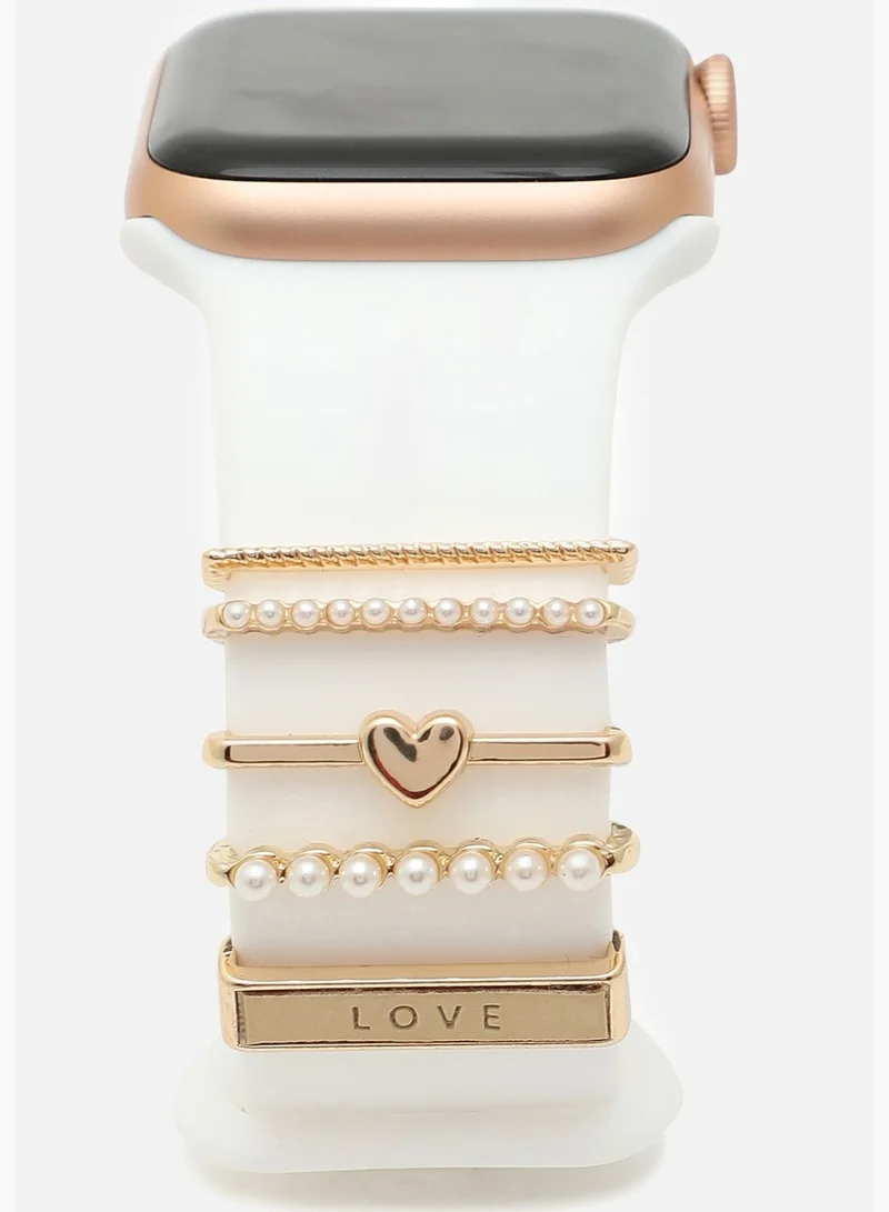 Haute Sauce Gold Plated Designer Stone and Pearls Watch Strap Accessories For Women