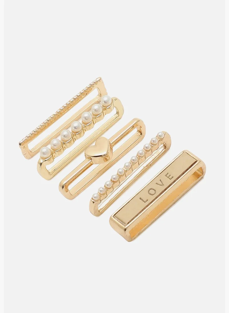 Haute Sauce Gold Plated Designer Stone and Pearls Watch Strap Accessories For Women
