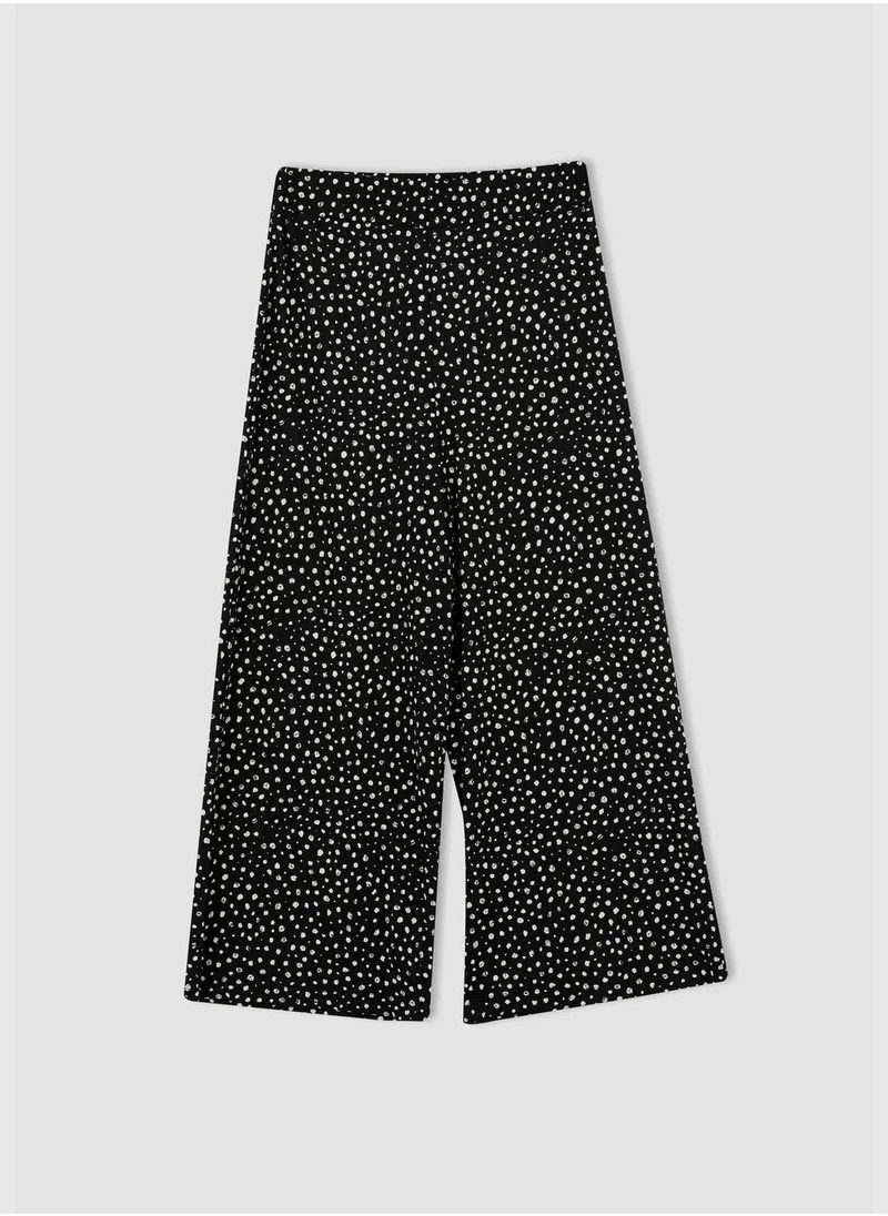 ديفاكتو Regular Fit Leopard Print Crop Culottes