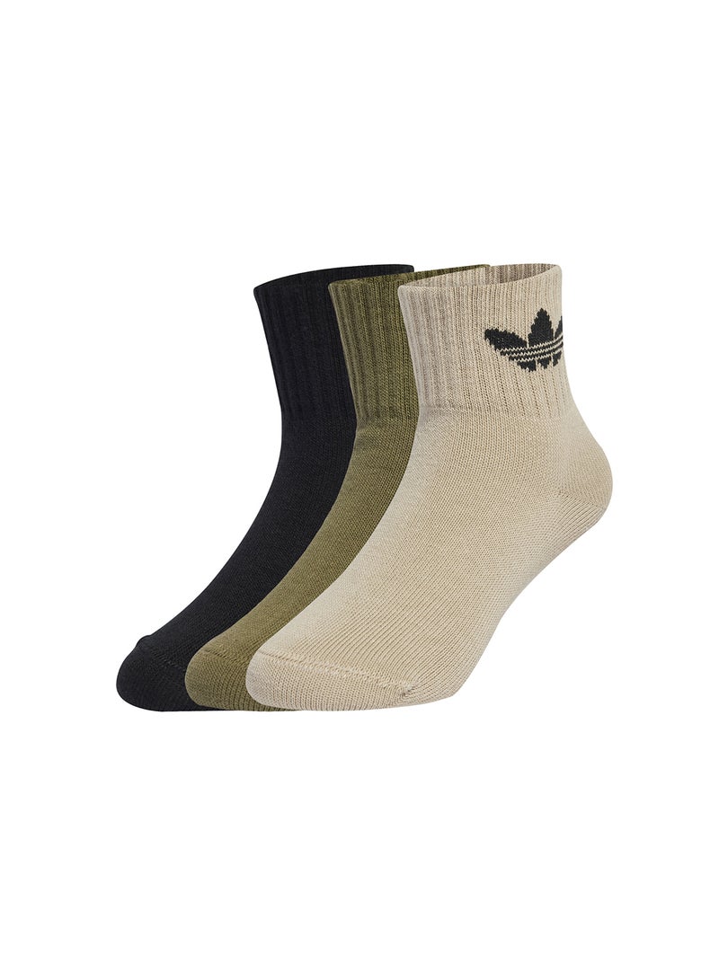 adidas Originals Kids 3 Pack Mid Ankle Socks  - Image 1