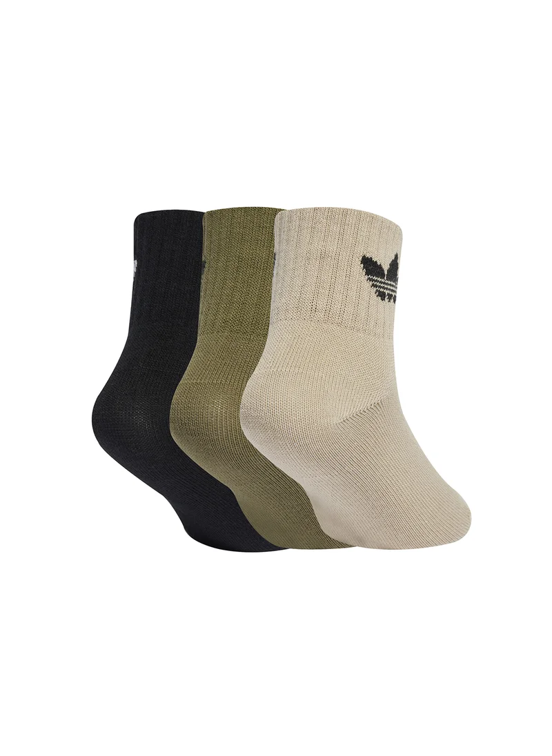 اديداس اوريجينالز Kids 3 Pack Mid Ankle Socks