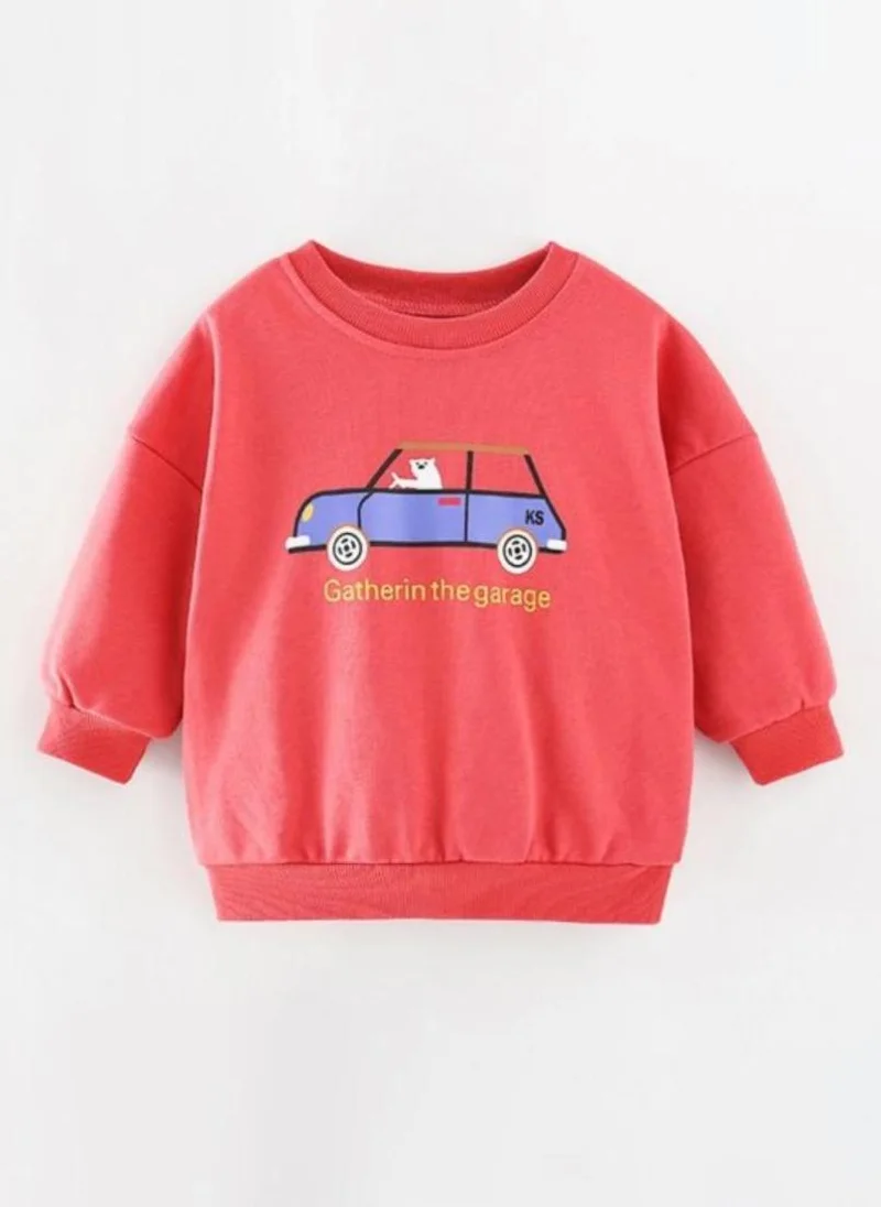 YUNIQEE Red Printed Round Neck T-shirt